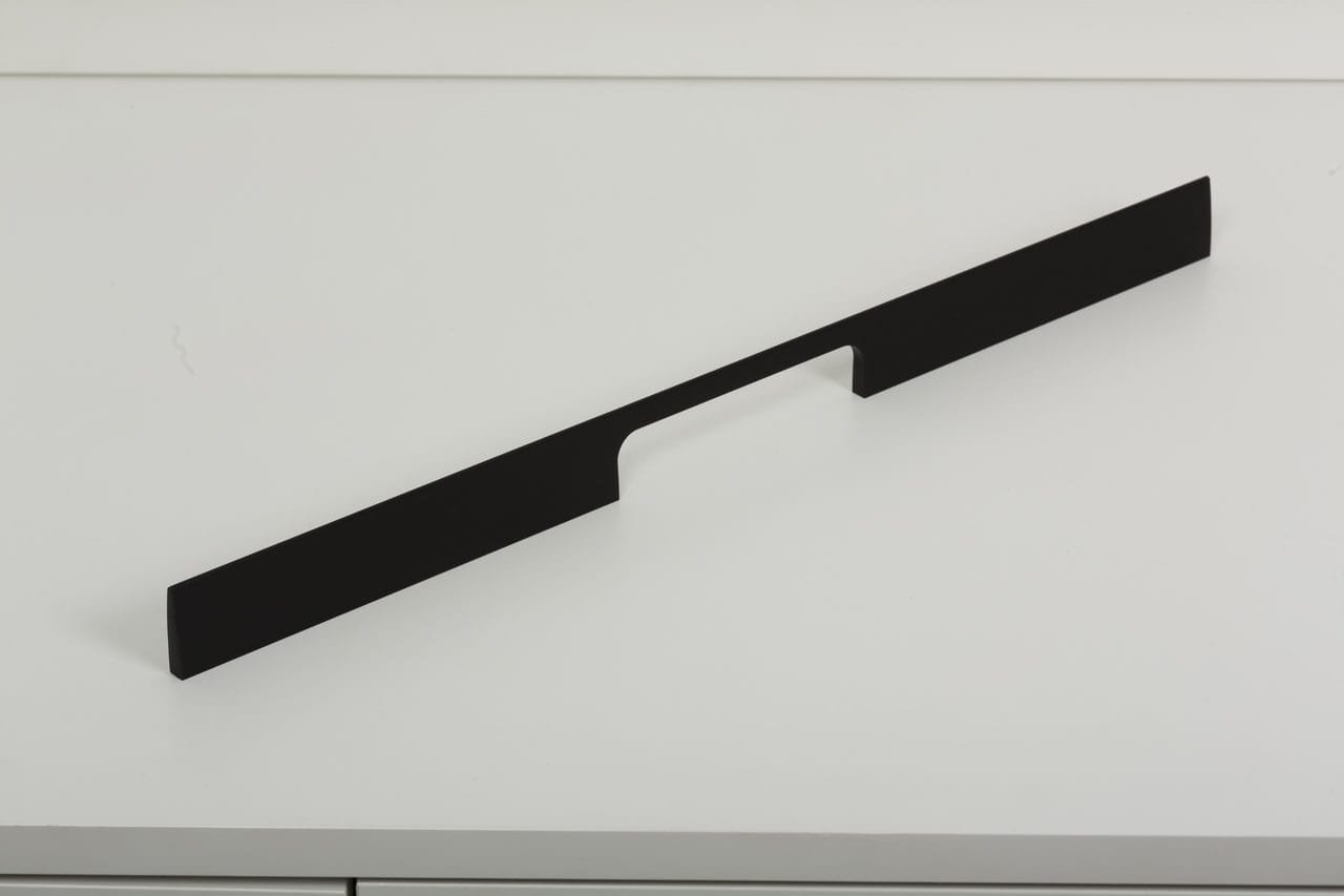Peak 768 avlångt möbelhandtag, borstad svart aluminium