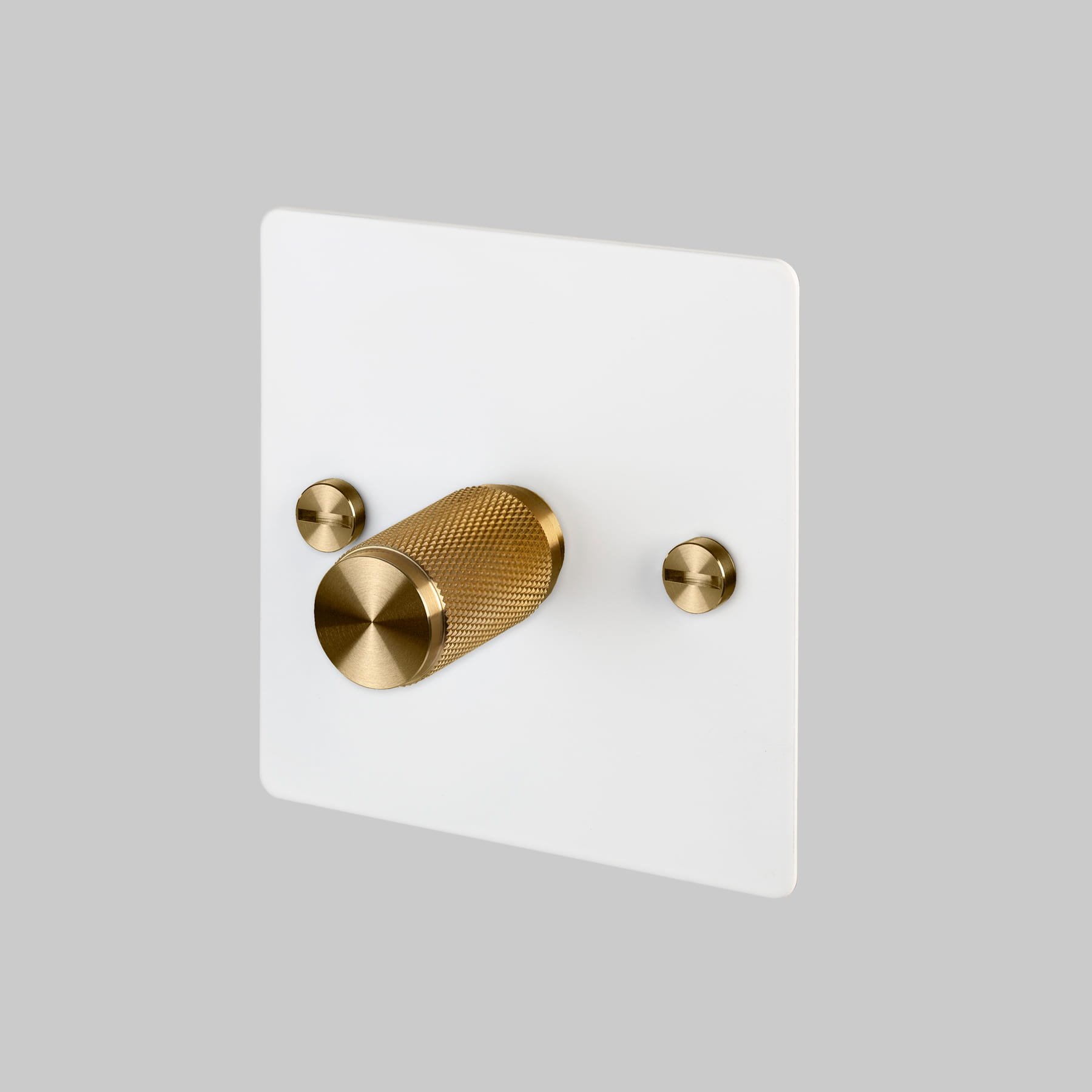 LED-dimmer Cross 1G 120W stålvit med mässing brittisk standard