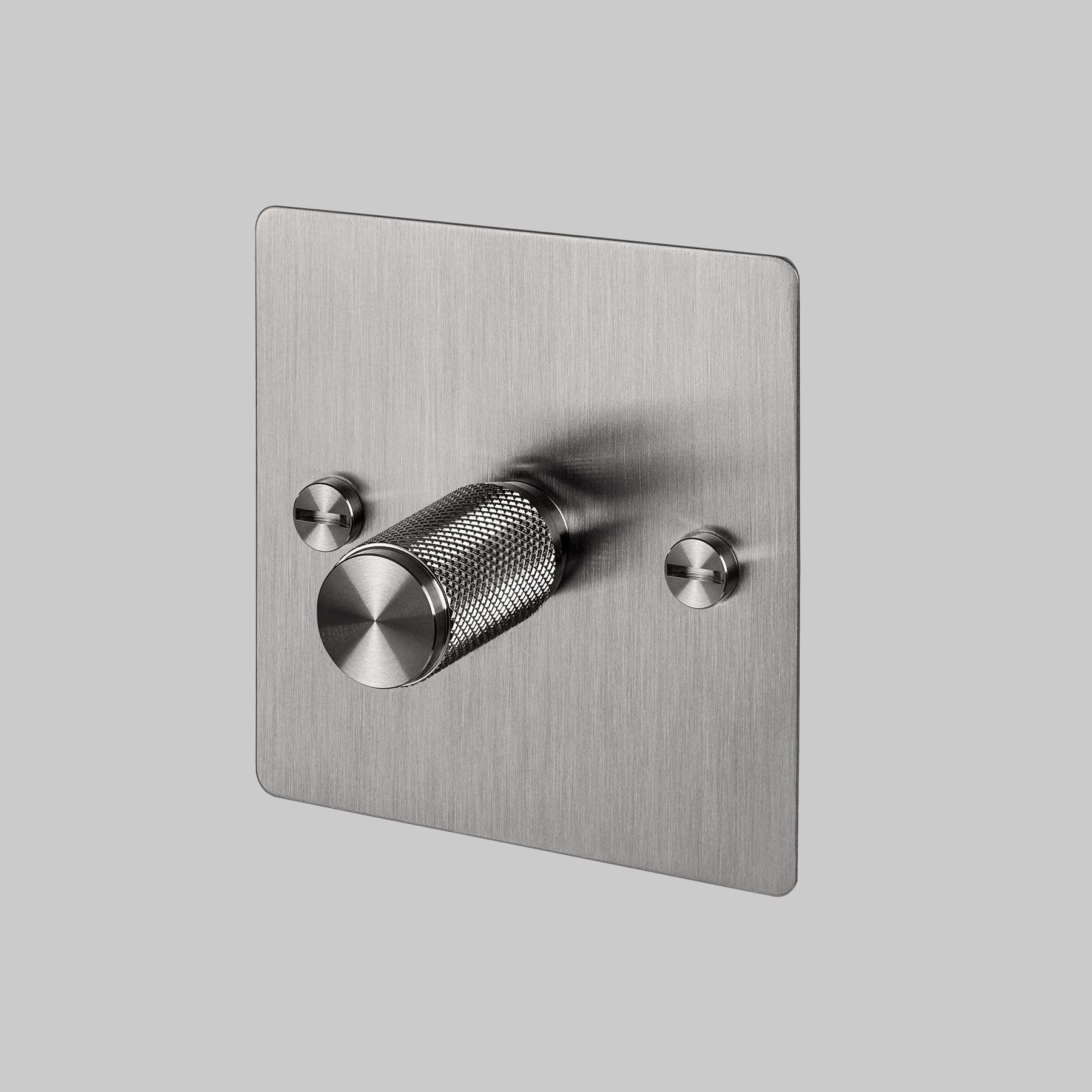 Cross 1G 120W LED-dimmer stål silver brittisk standard