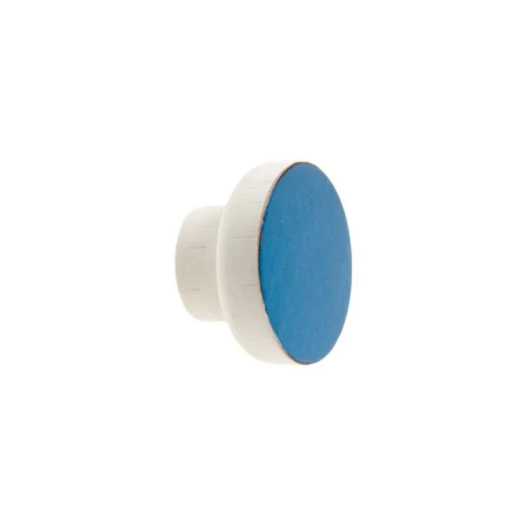 Möbelknopp Enkel Vit 40 Träemalj Cool Blue