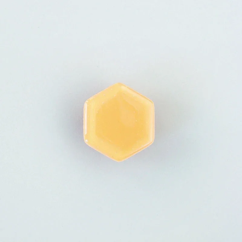 Hexagon Glas möbelknopp Cream