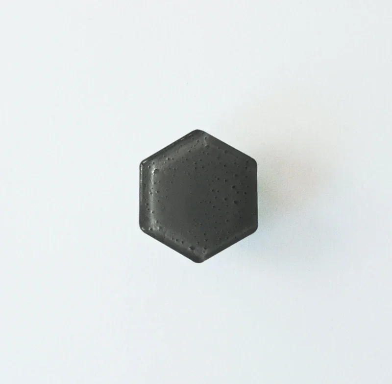 Hexagon möbelknopp Glas Mörkgrå