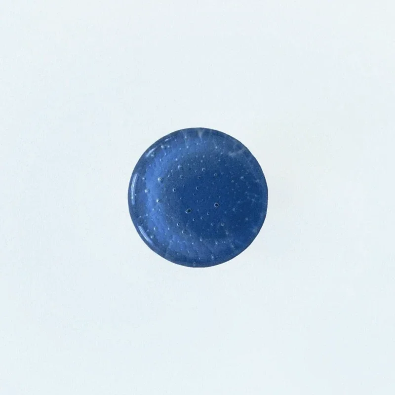 Rund möbelknopp i glas, Indigo glas