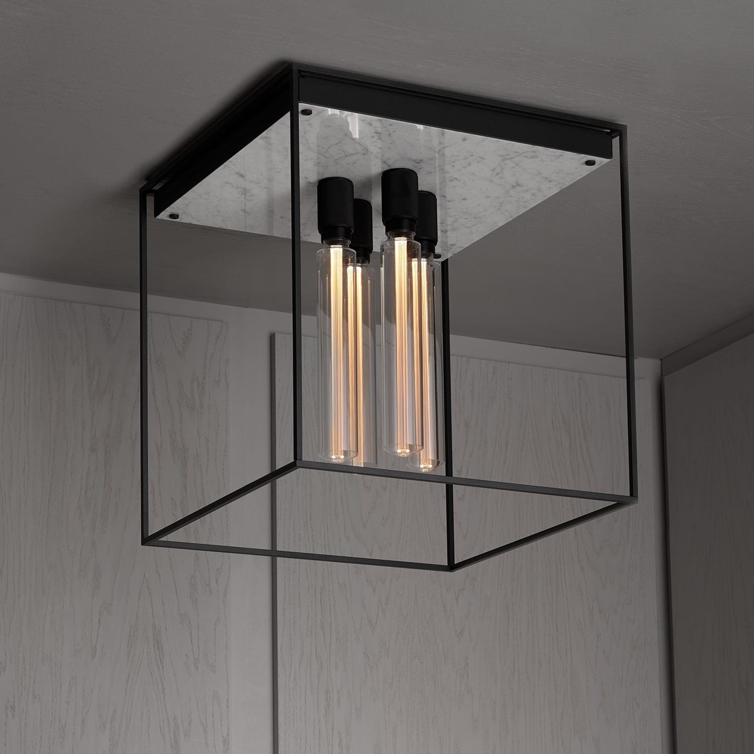 Caged Cross 4.0 Taklampa Stål Vit Marmor