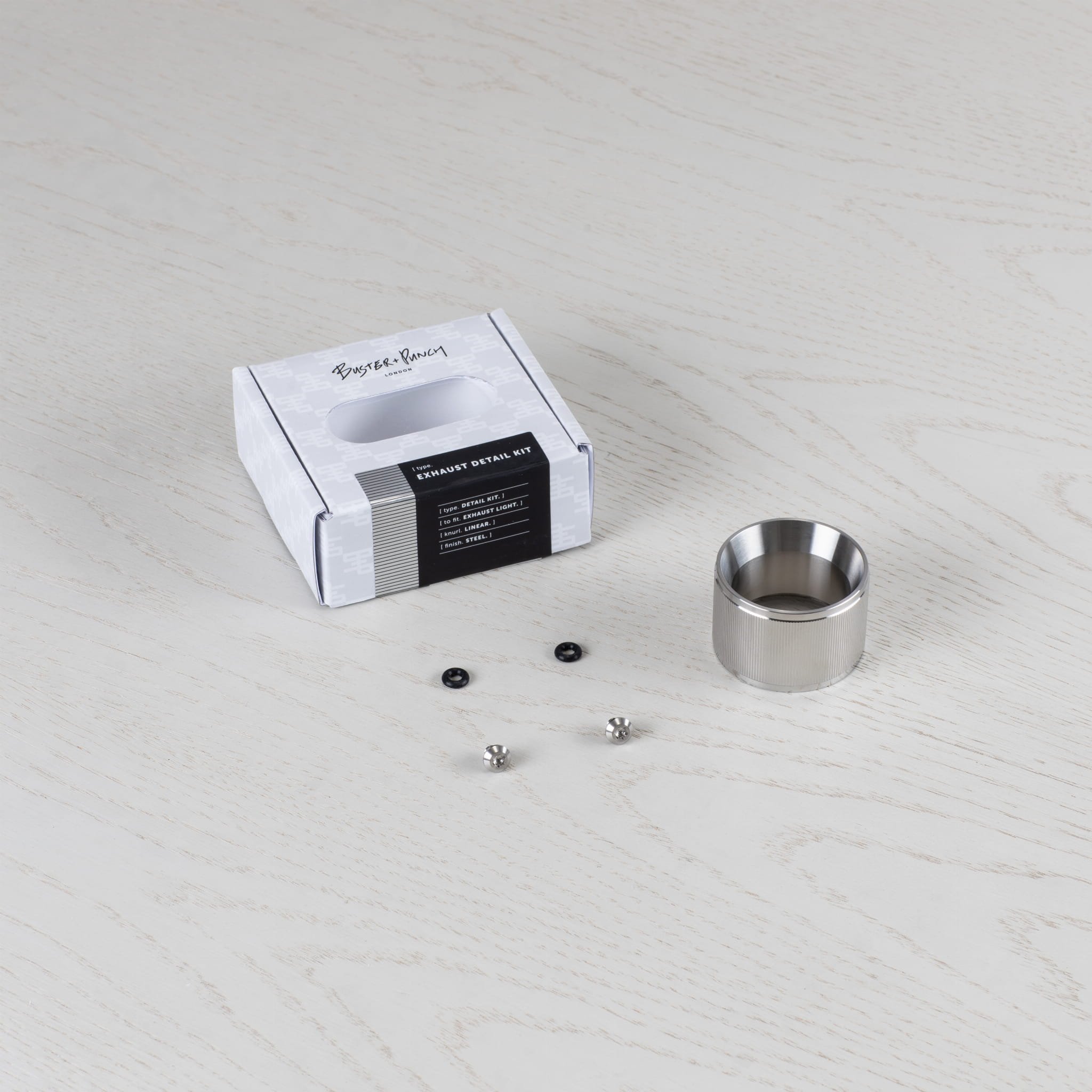 Dekorativ lampsats Avgasdetalj Linjär Stål Silver