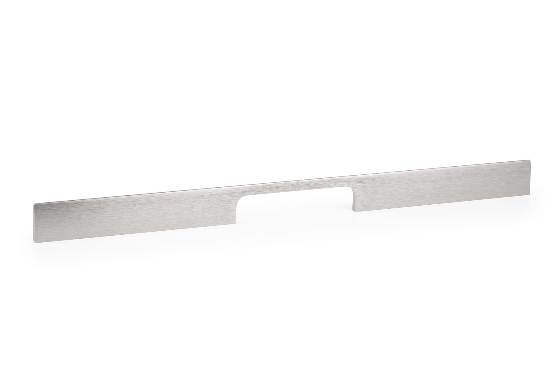 Peak 448 aluminium Borstad silver avlångt möbelhandtag