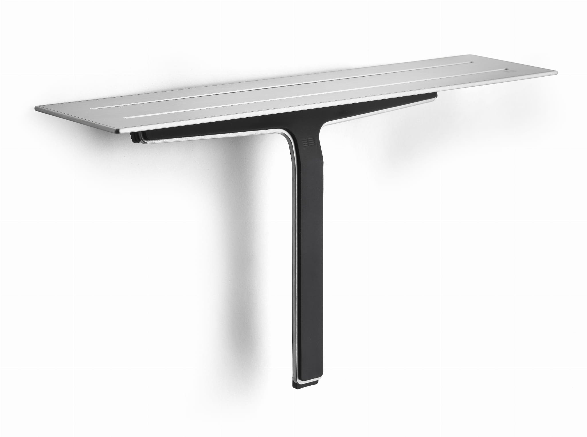 Badrumshylla med skrapa för glas och duschkabiner 7010 Borstat stål