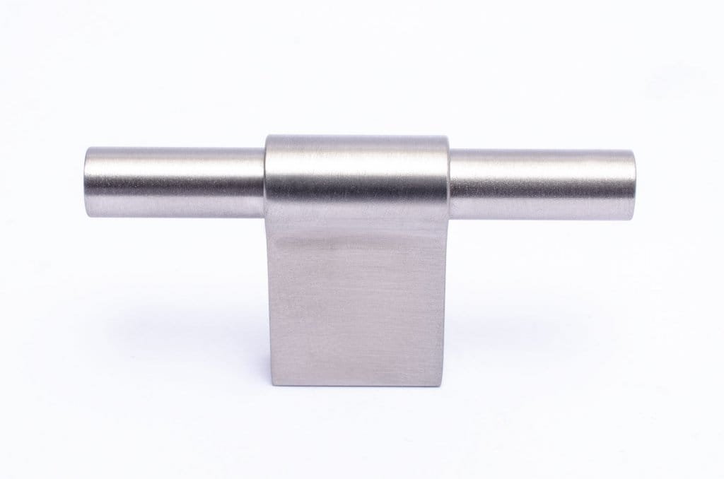Möbelhandtag T-Bar Line 12 Silver Borstat rostfritt stål