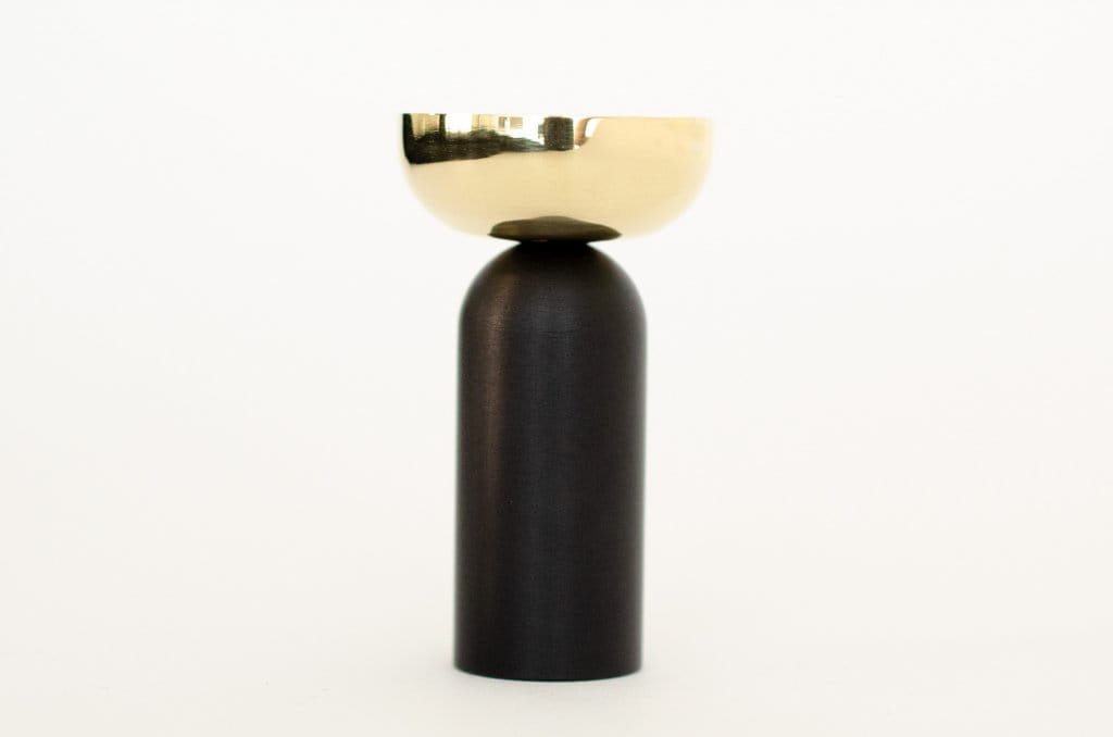 Kokeshi Mix 3052 Aluminium Svart Vägghängare med polerad mässing