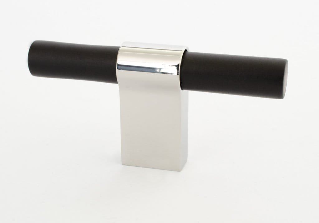 T-Bar Line Big Mix 12 möbelknopp, svart aluminium med polerat stål