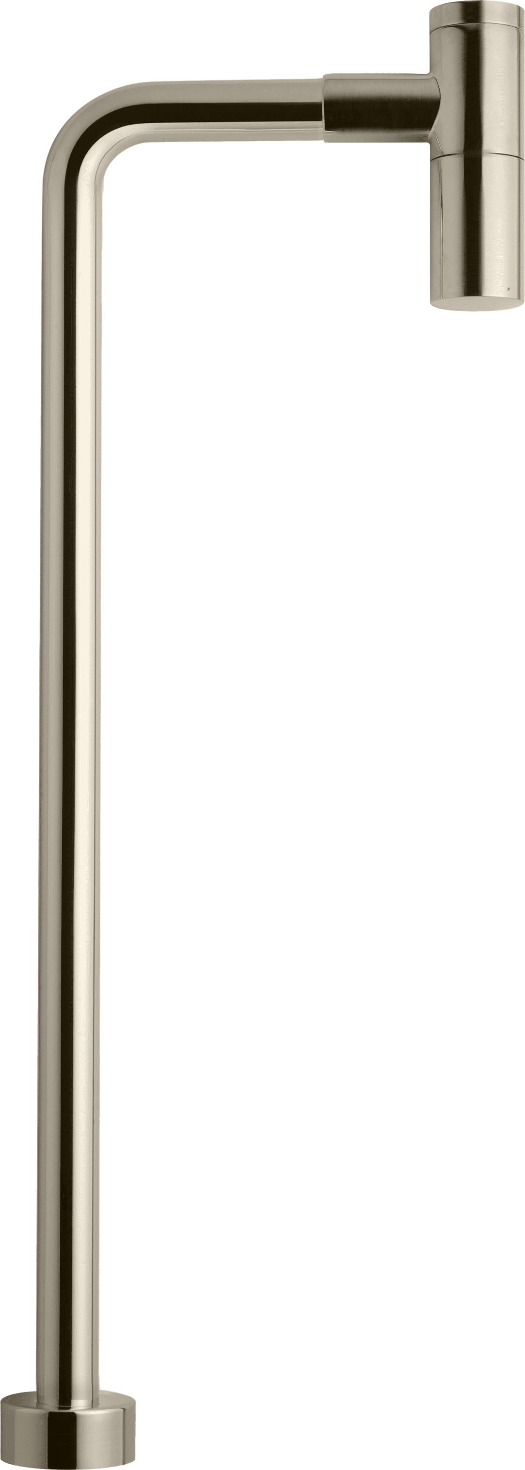 Tvättställshävert med rör av L-typ XA100, borstad nickelpläterad mässing