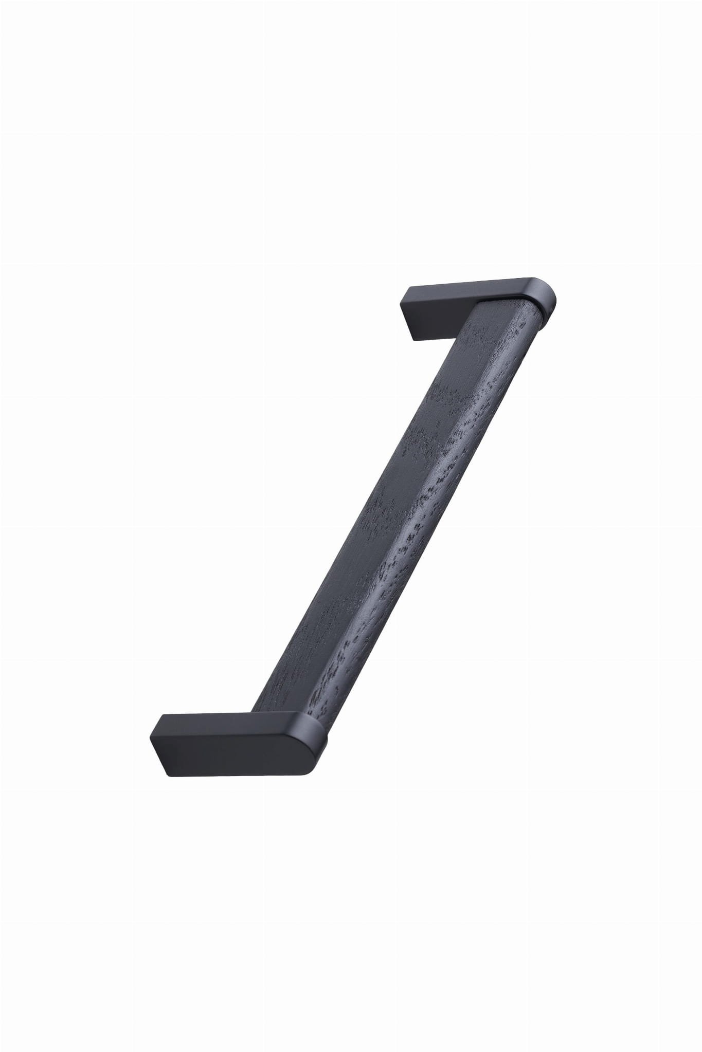 Crossing 160 långsträckt möbelhandtag Metal Black Matt med Black Oak Wood