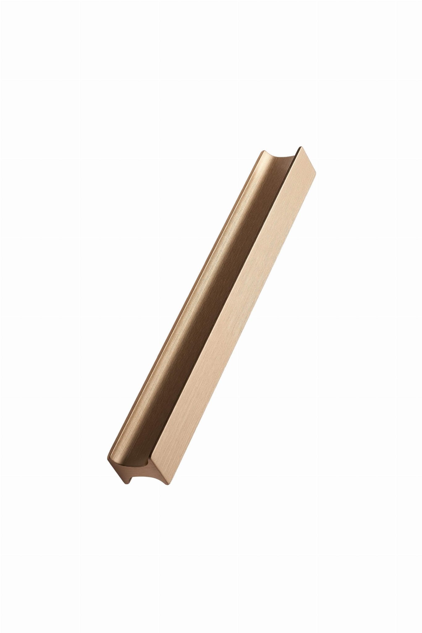 Spår avlångt möbelhandtag 160+544+1088 Aluminium Guld Borstad