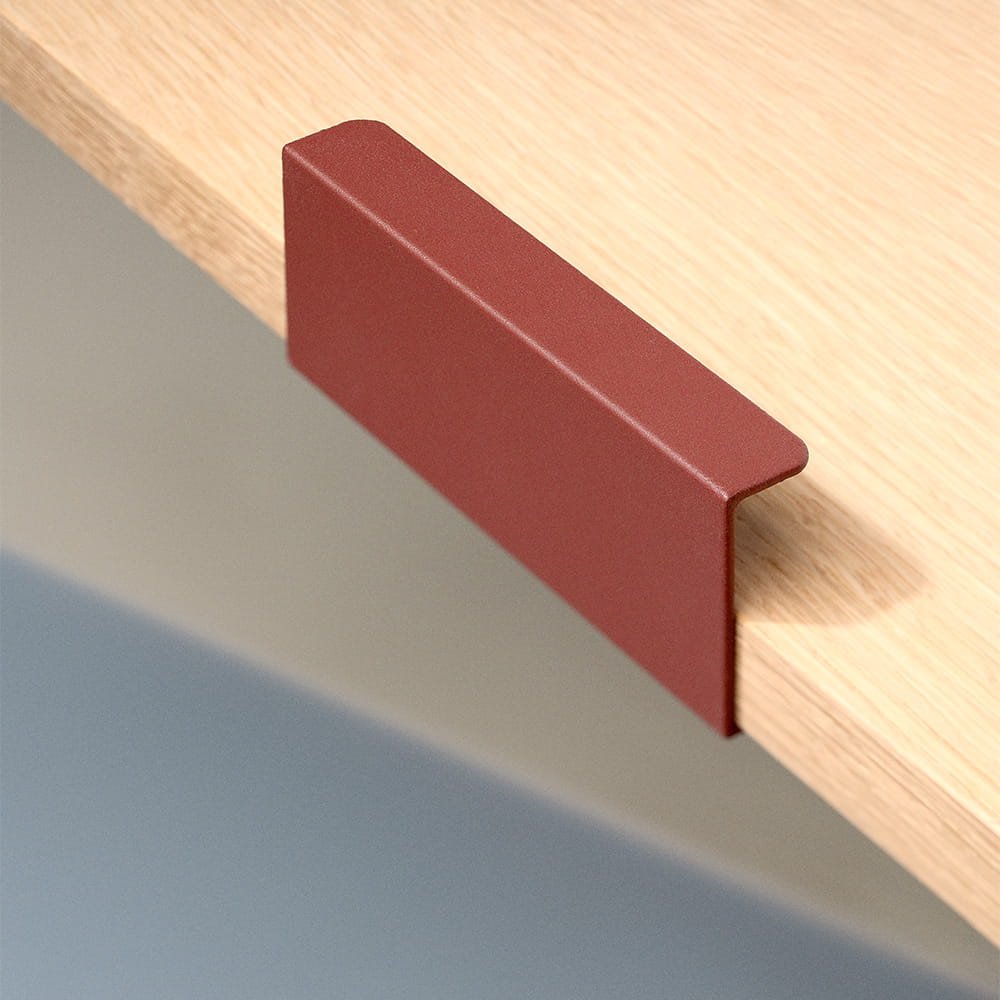 Göm 120 möbelhandtag i metallkant Rödbrun
