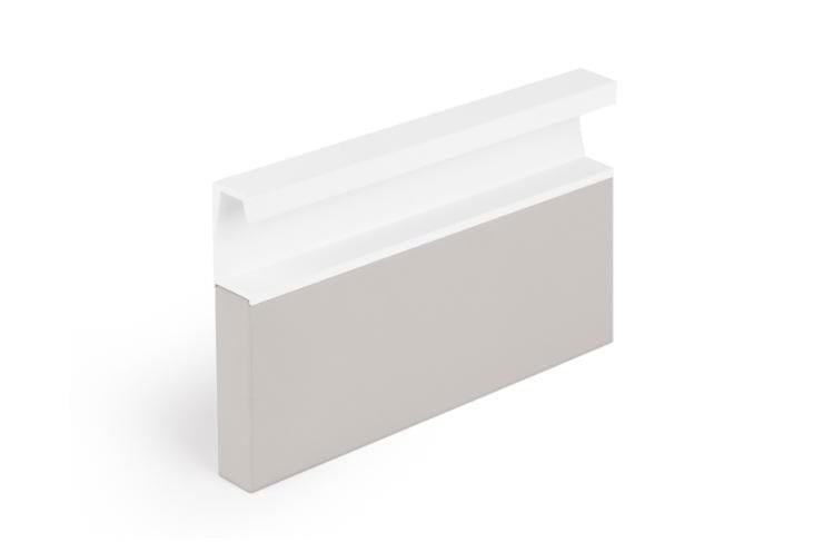 Infällt möbelhandtag Six 497 Aluminium Matt Vit