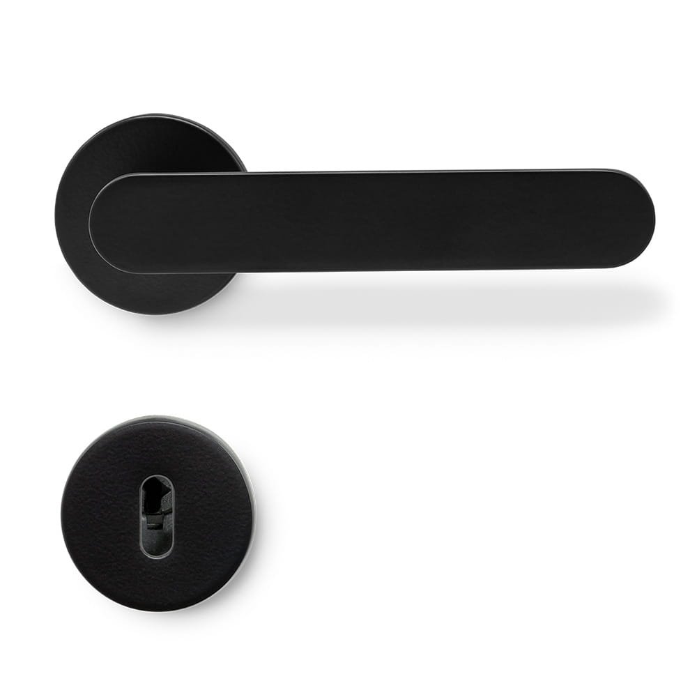 Vibe Plain dörrhandtag, aluminium, mattsvart, standard skandinavisk