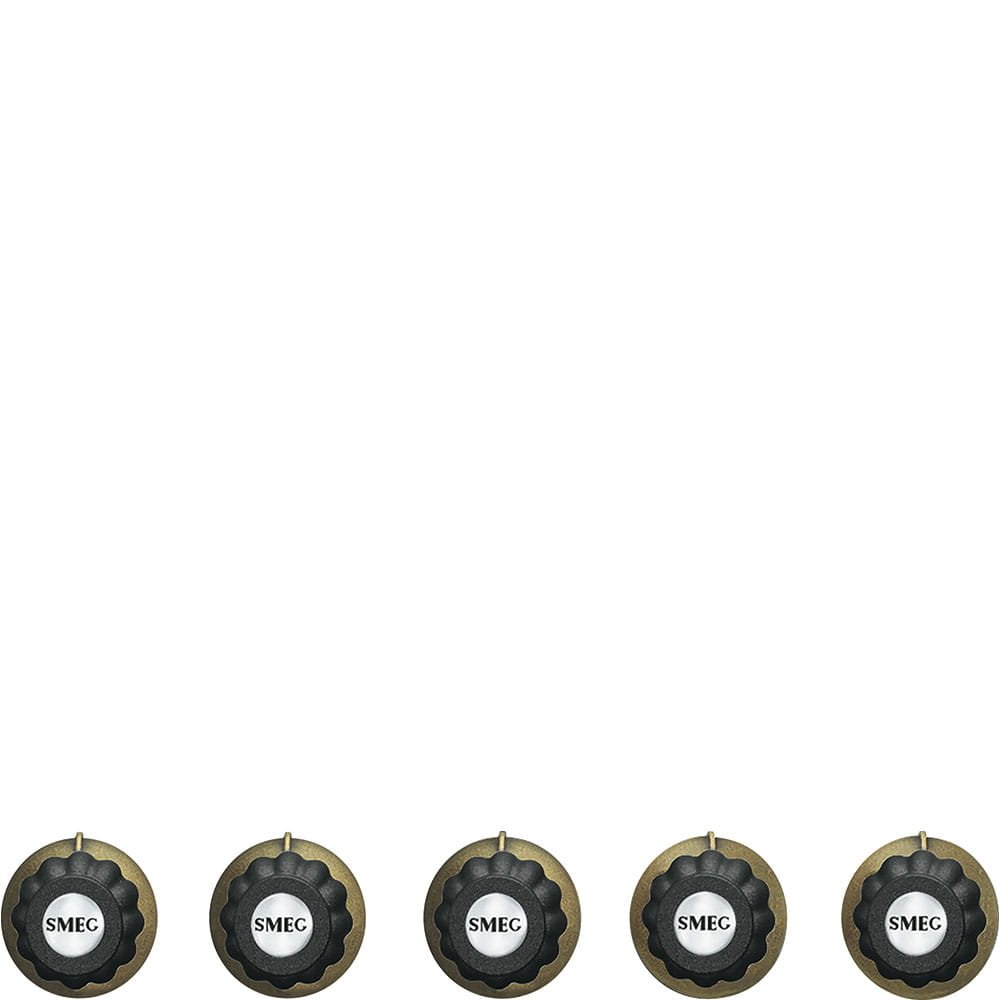 Set med 5 knoppar för keramikhällar P864AO och P875AO Cortina Antracit (mässingsbas)