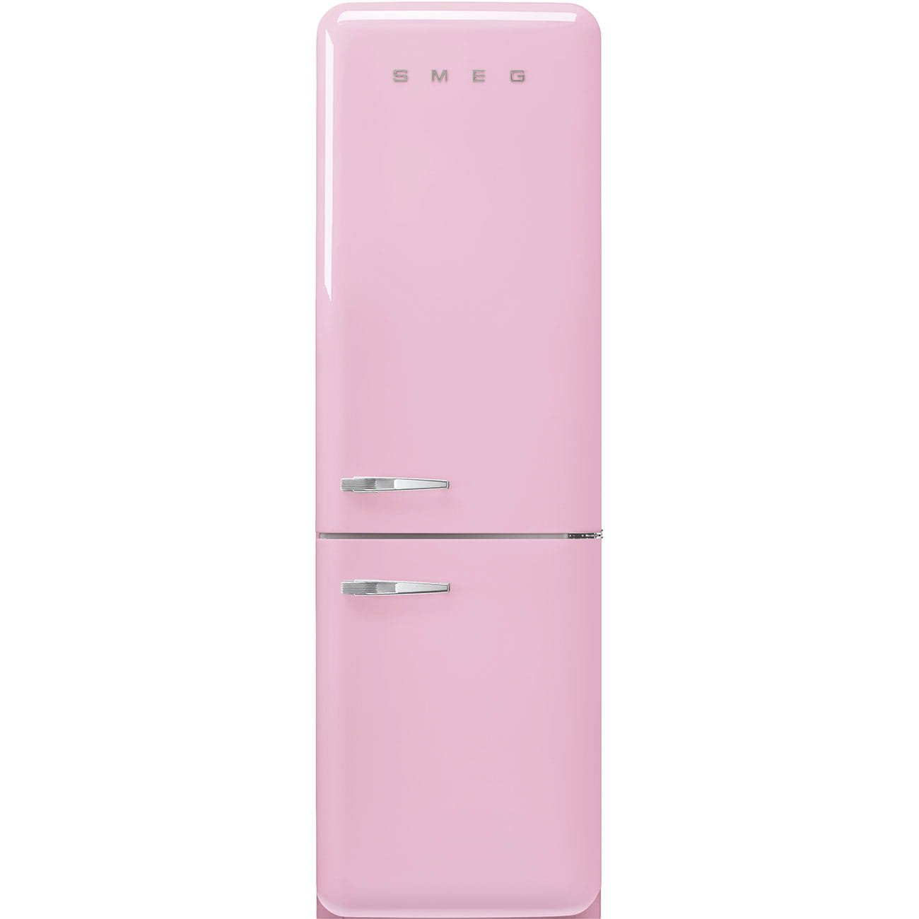 50-talsstil FAB32RPK5 Kylskåp 196,8 cm MultiFlow System Pastellrosa (kromhandtag)