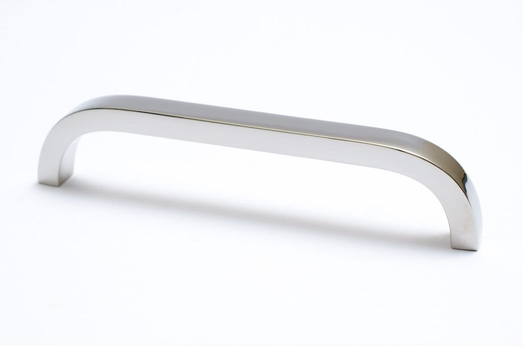 Avlångt möbelhandtag Slim 128 Silver, Stål, Polerat
