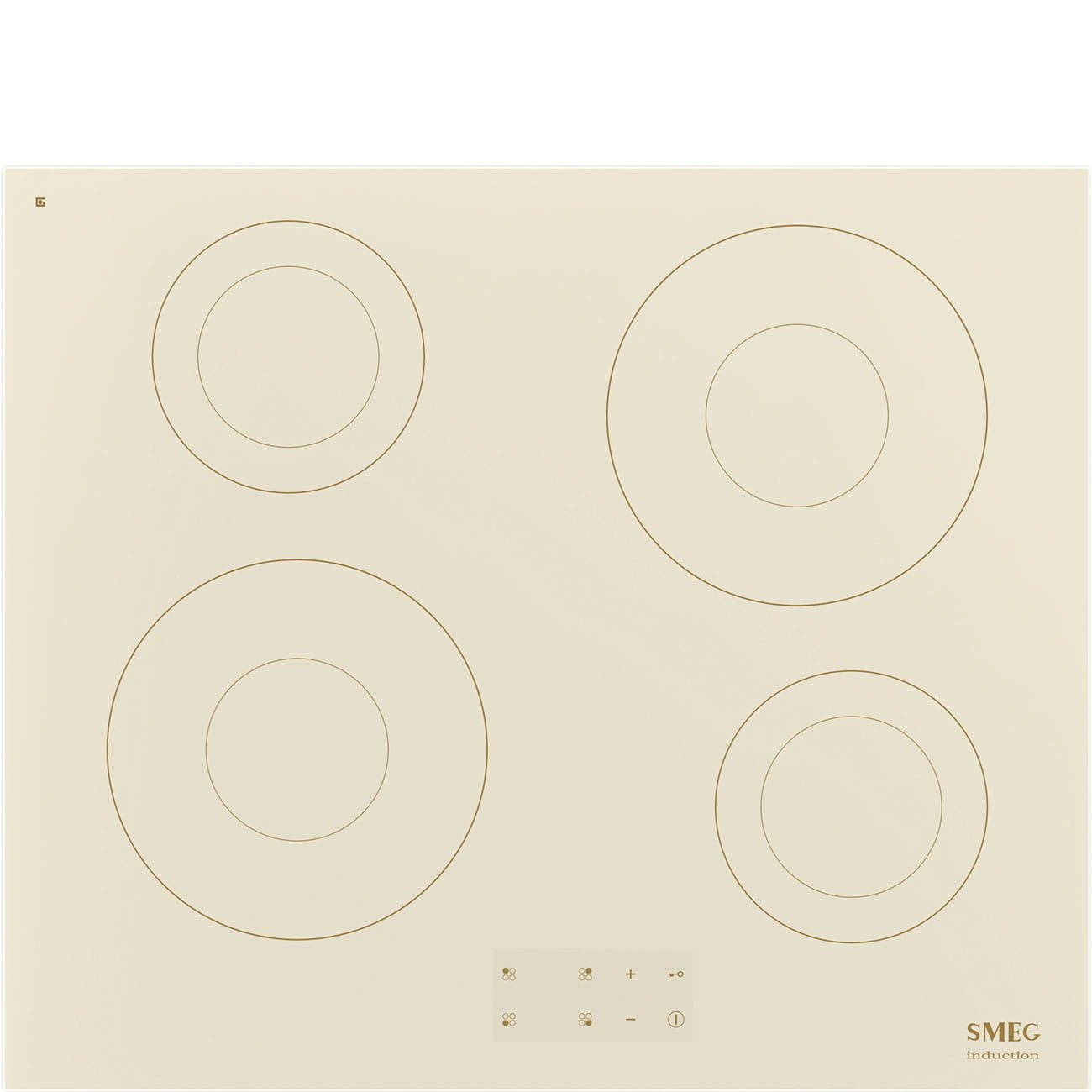 Induktionshäll 60 Coloniale SI2641DP 4 värmezoner Krämglas