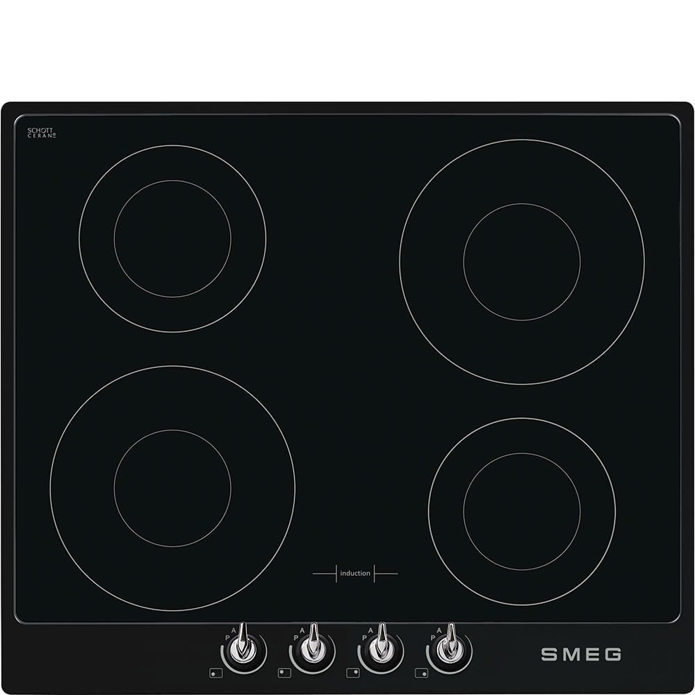 Induktionshäll 60 Victoria SI964NM 4 värmezoner Svart Ram + Svart Glas (kromknoppar)