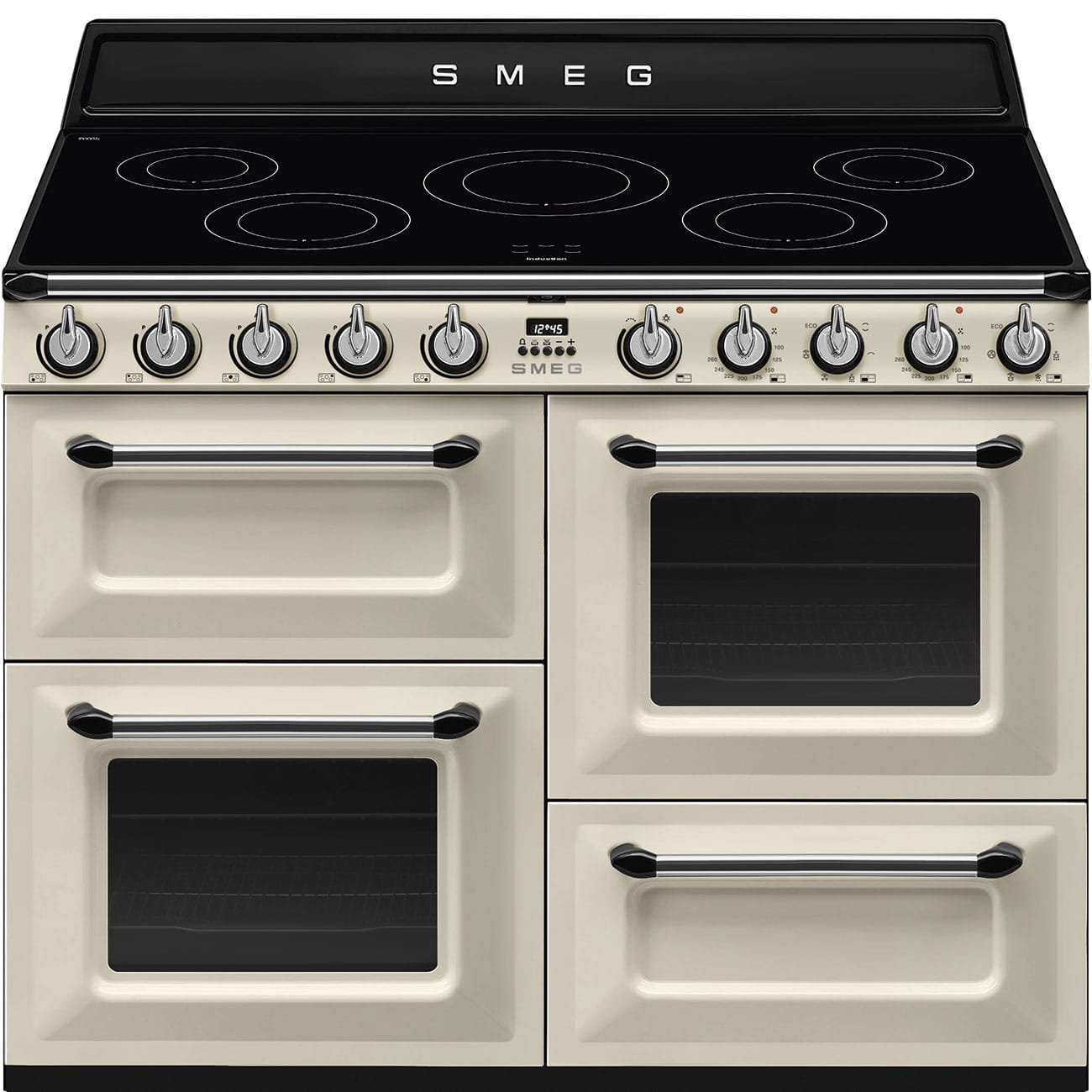 Fristående kök med induktionshäll 110 Victoria 3 ugnar 12 bakfunktioner 5 induktionszoner Beige