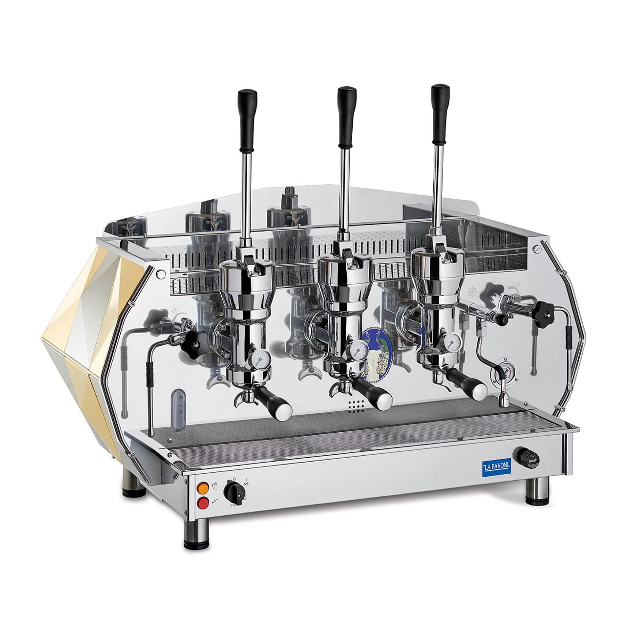 Diamante 3-gruppsspaks kaffemaskin Guld