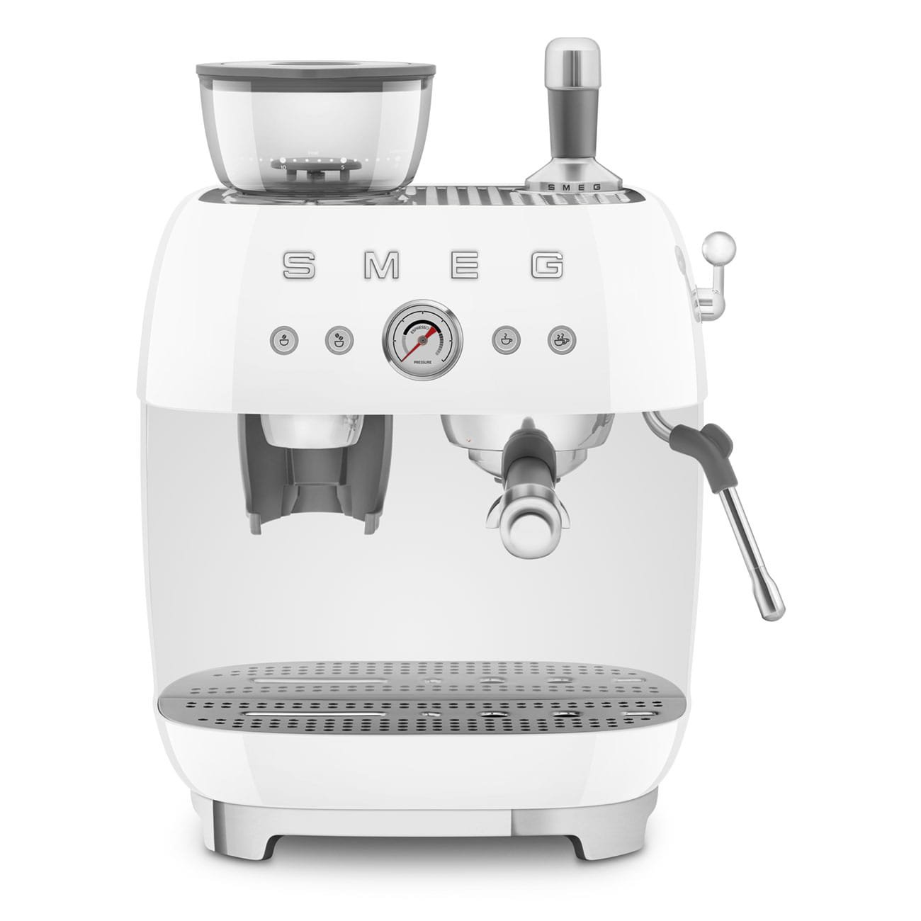 Kaffemaskin med inbyggd kvarn 50's Style White
