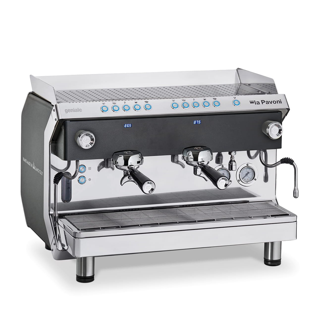 Geniale 2-grupps automatisk kaffemaskin Graphite