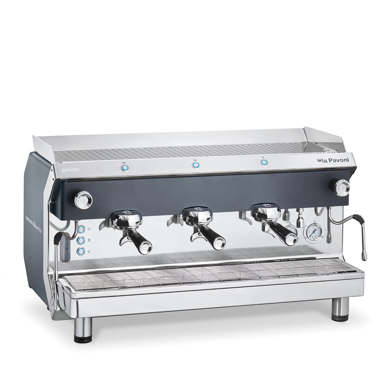 Halvautomatisk kaffemaskin Geniale 3-grupp Graphite