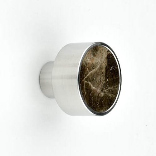 Marbelo L Vägghängare Stål Silver med brun marmor