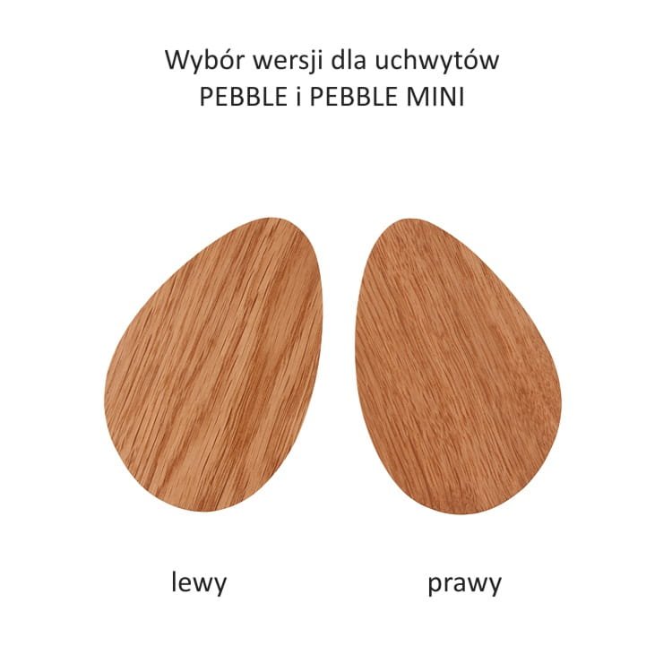 Pebble 105 Möbelhandtag Trä Ek Hårdolja Klarglans (vänster)