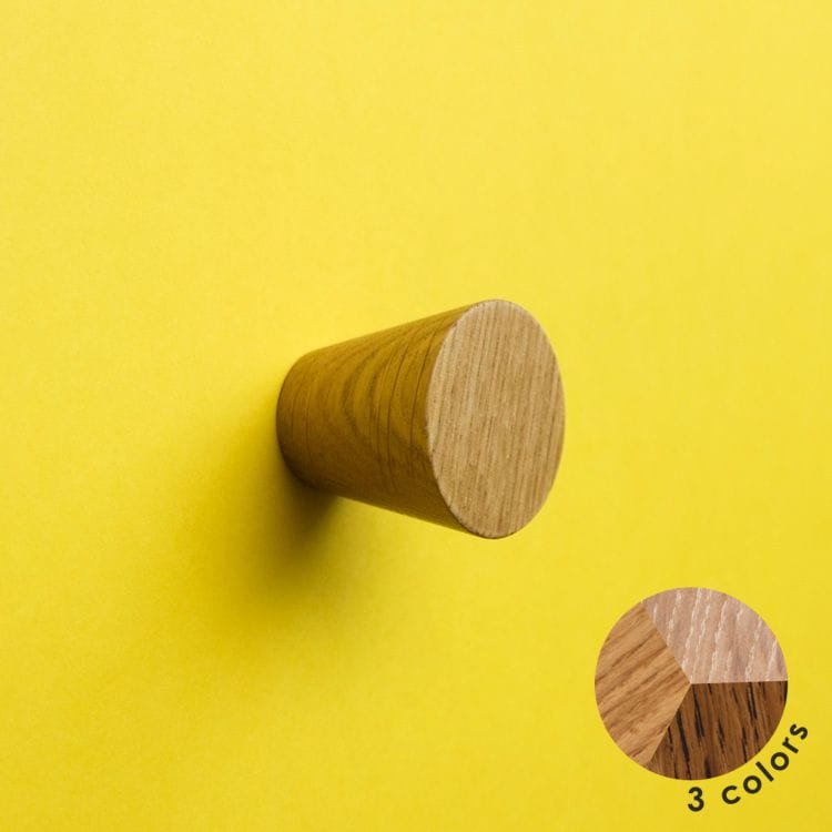 Möbelknopp Basic Cone 30 Trä Ek Mjuk Olja Färglös Halvmatt