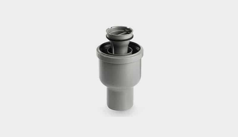 Hörnavloppsmodul med vertikalt utlopp 75 mm med avtagbar sifon