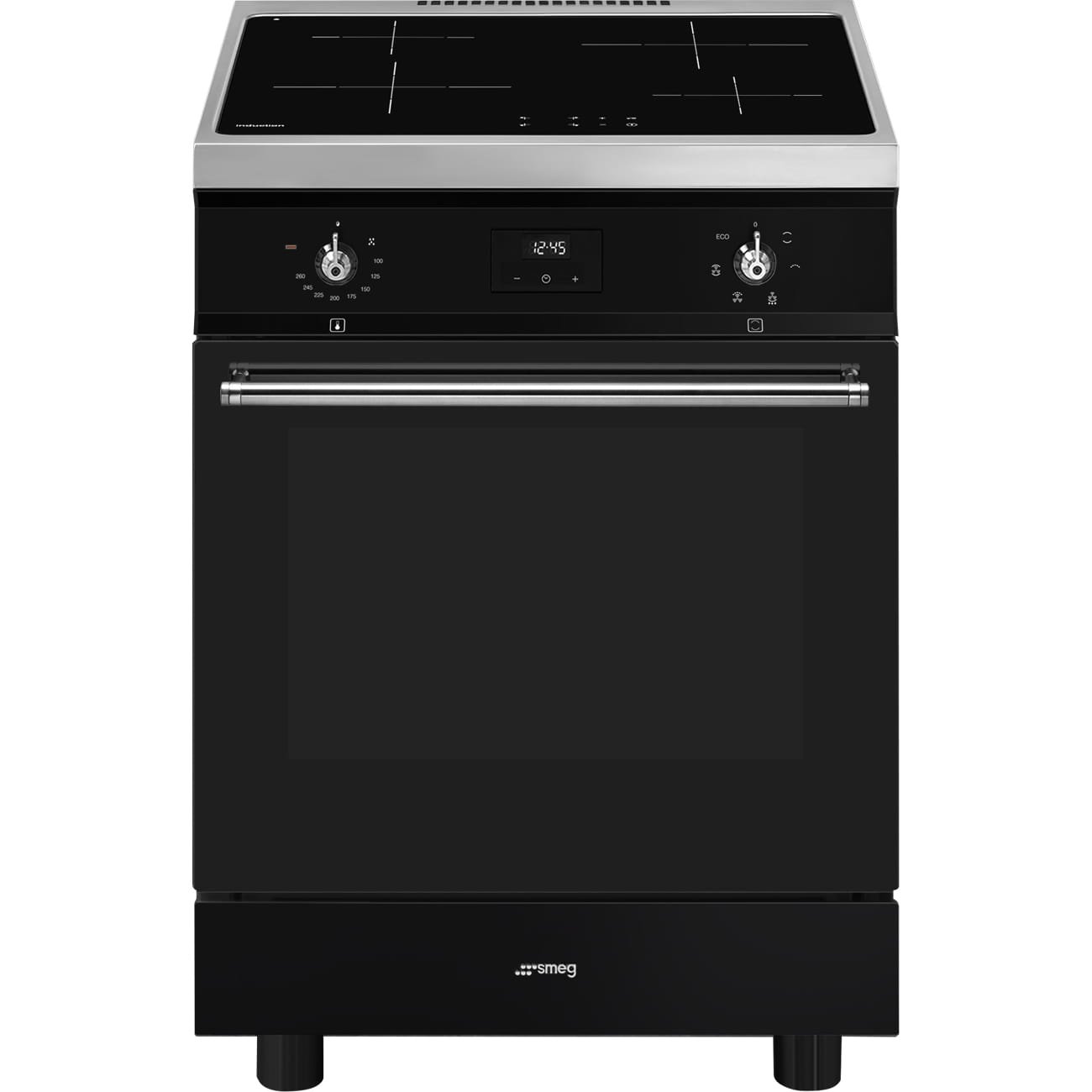 Fristående kök med induktionshäll 60 Classica 1 ugn 6 bakfunktioner 4 induktionszoner Svart