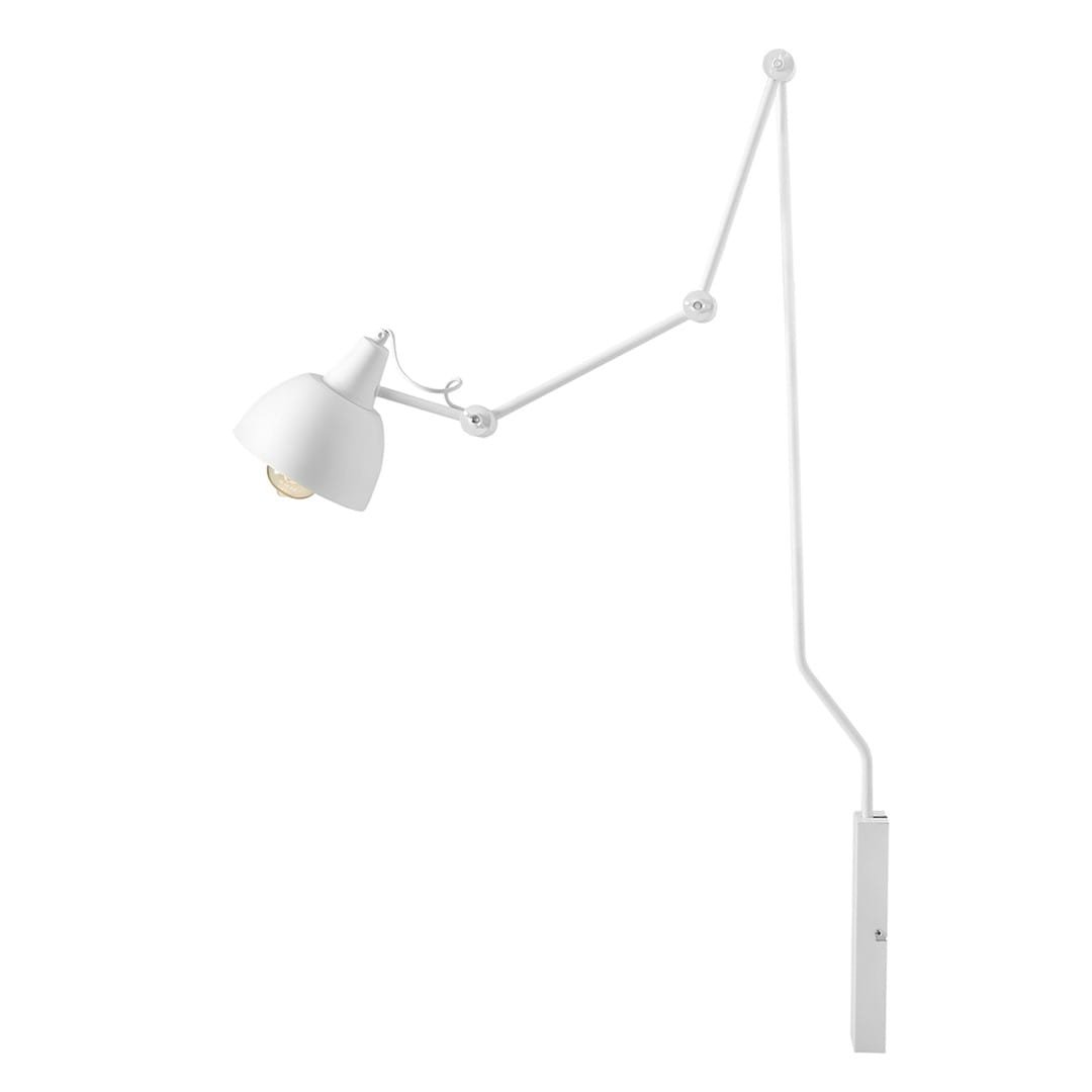 Aida lång metallvägglampa vit
