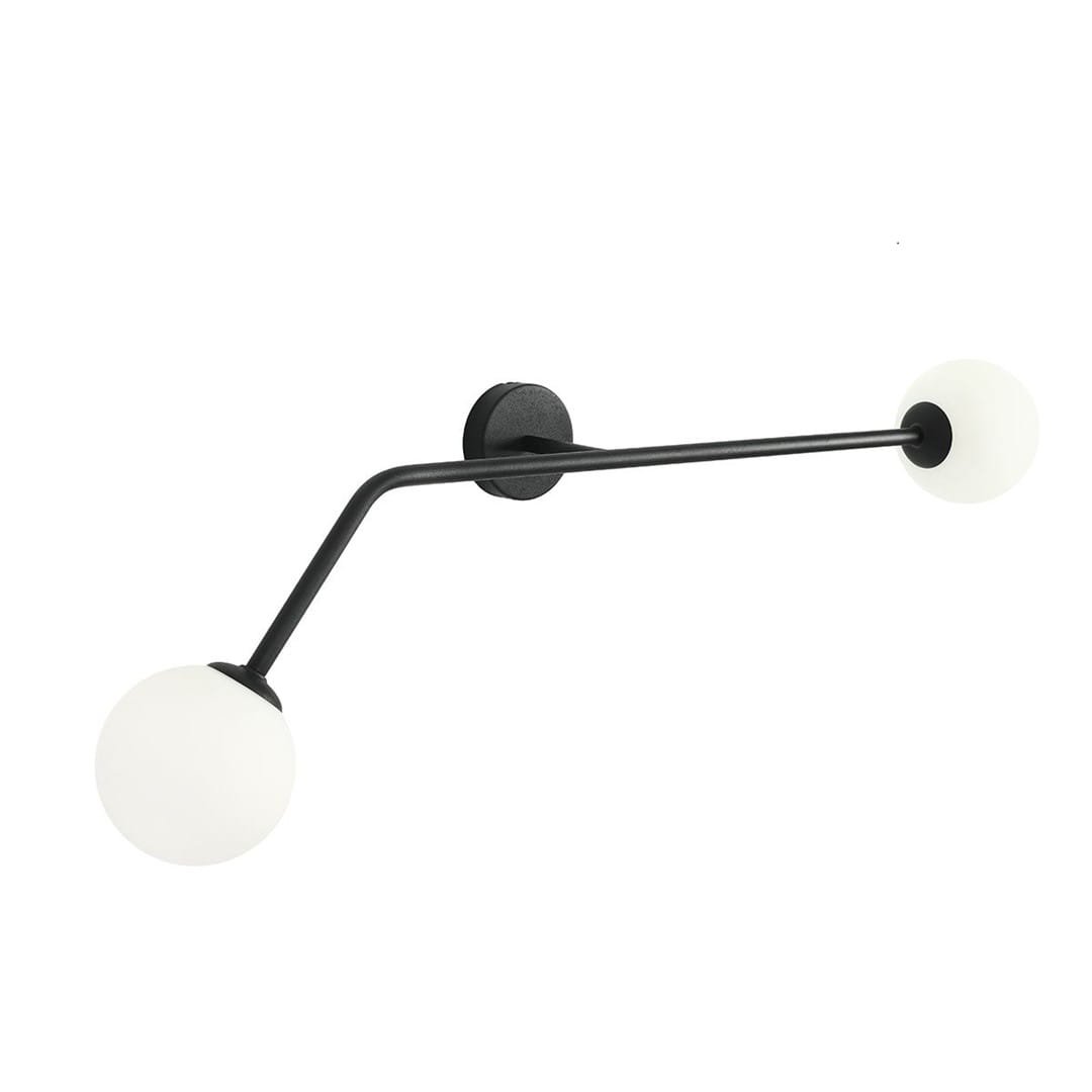 Ren horisontell vägglampa metall svart
