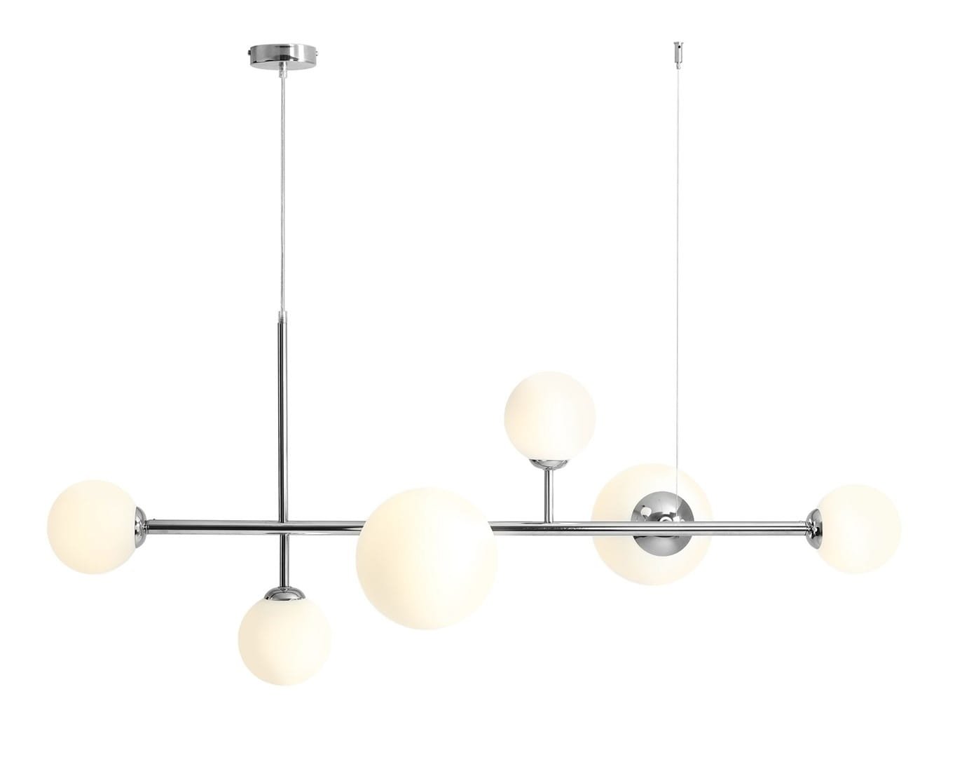 Dione 6 metall silver krom hänglampa