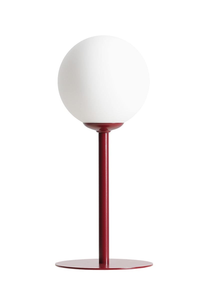 Pinne metall bordslampa i vinröd