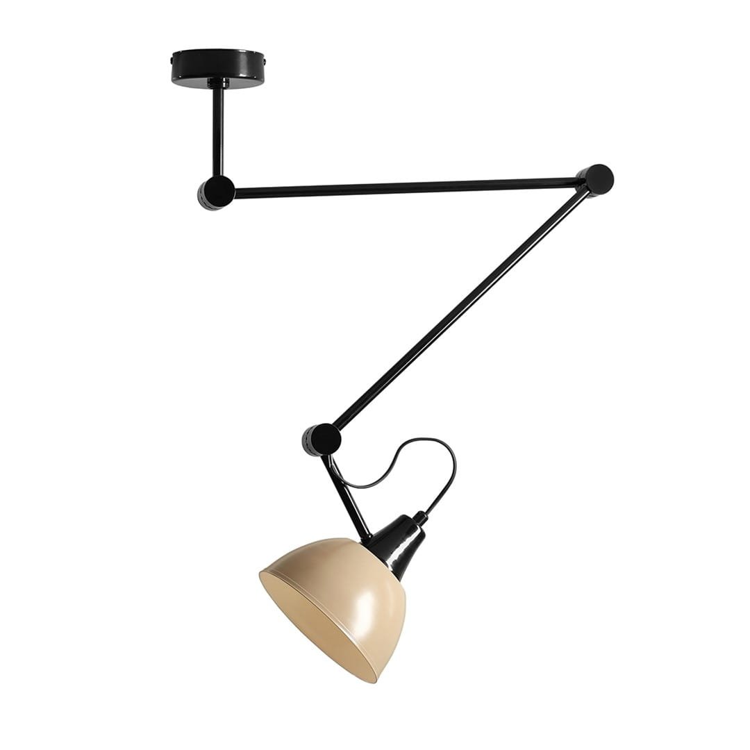 Aida taklampa i blank metall, beige