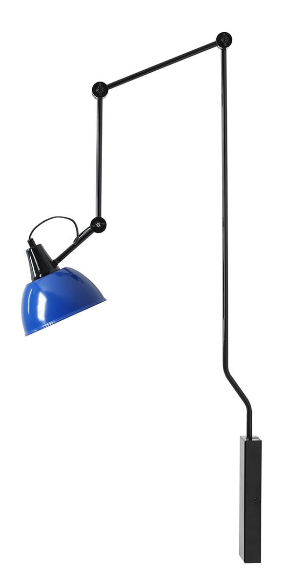 Aida vägglampa i blank metall, kobolt