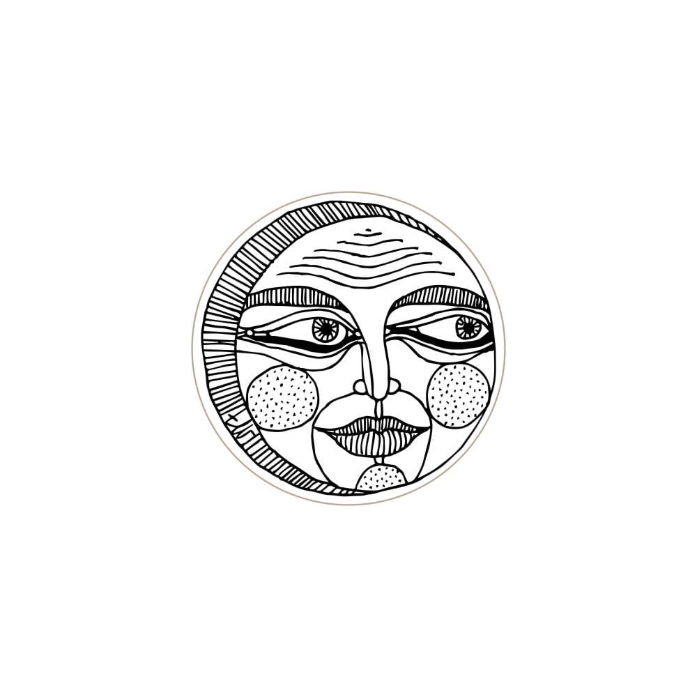 Möbelknopp Faces Black&White 40 Träemaljerad Vit (mönster E)