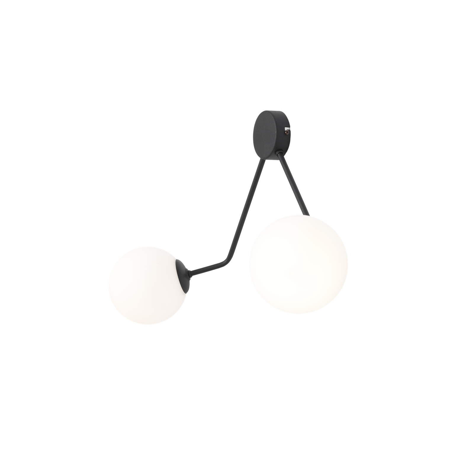 Holm 2 metall svart vägglampa