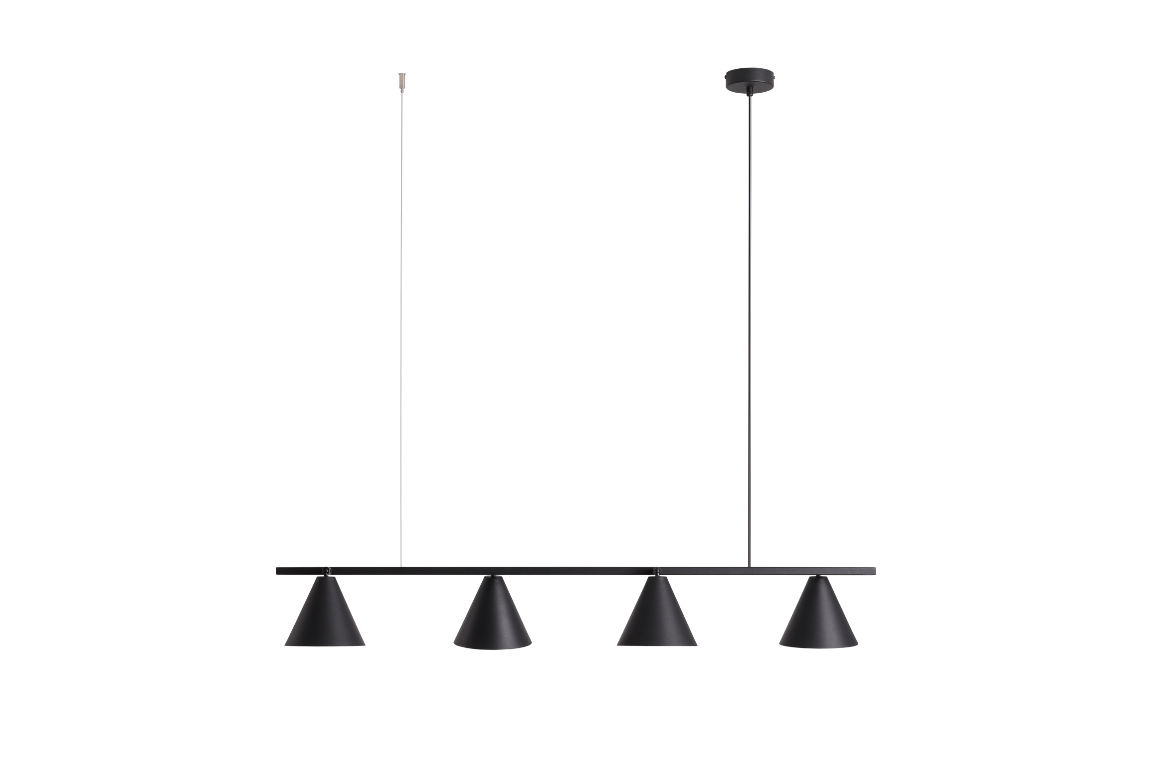 Form 4 metall svart hänglampa