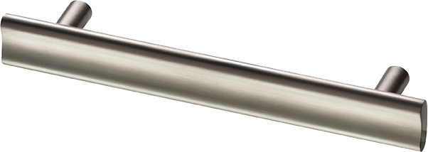 Bean 128 avlångt möbelhandtag, mässing, borstad nickel