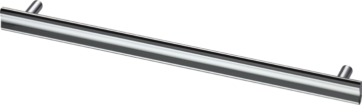 Bean 288 avlångt möbelhandtag, mässing, silver, krom