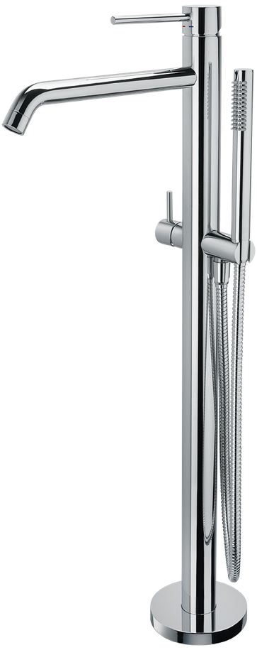 Fristående badkarsblandare med duschmunstycke EVM032 Mässing Silver Krom