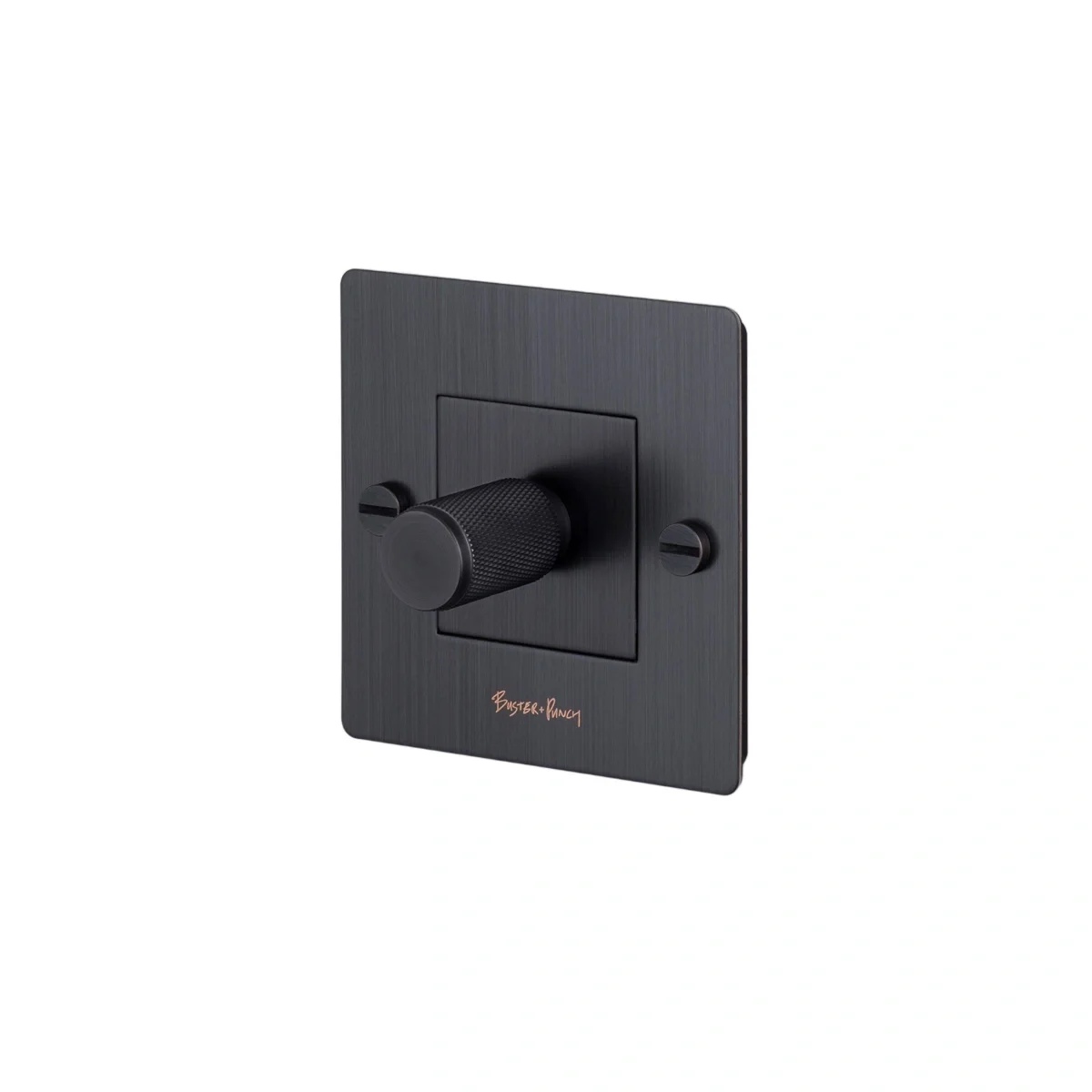 LED Cross 1G 250W Dimmer med Logotyp, Mässing, Bränd Brons, Europeisk Standard