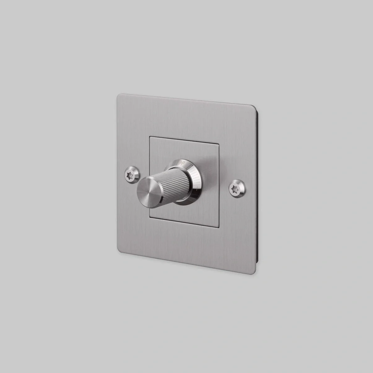 Dimmer med strömbrytare utan logotyp LED Linjär 1G 250W Stål Silver Europeisk Standard