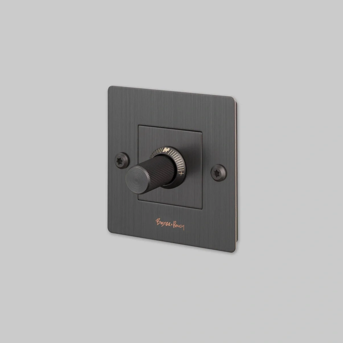 Dimmer med strömbrytare med logotyp LED Linjär 1G 250W Mässing Bränd brons Europeisk standard